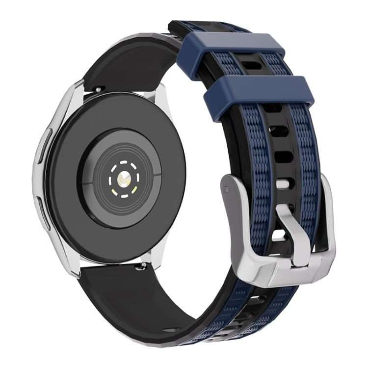 22mm xDfind Dual-color Silicone Watch Band(Black-Midnight Blue)
