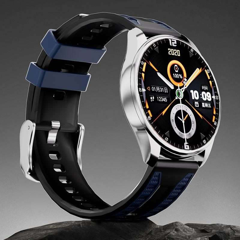 22mm xDfind Dual-color Silicone Watch Band(Black-Midnight Blue)