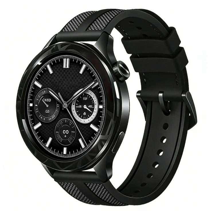 22mm xDfind Flame Hybrid Nylon Braid Silicone Watch Band(Grey)