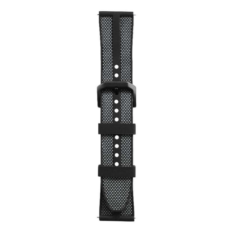 22mm xDfind Flame Hybrid Nylon Braid Silicone Watch Band(Grey)
