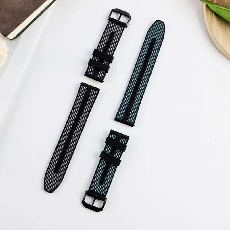 22mm xDfind Flame Hybrid Nylon Braid Silicone Watch Band(Grey)