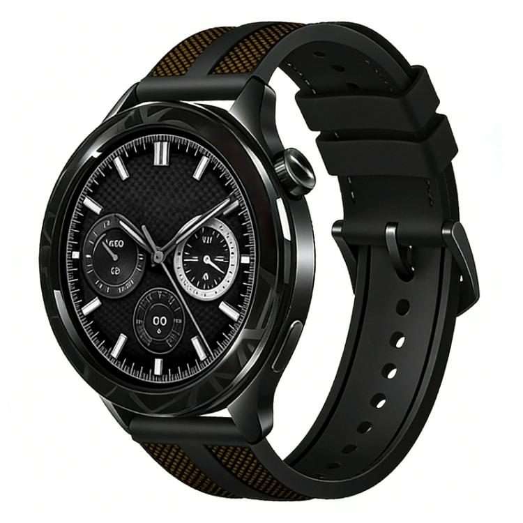 22mm xDfind Flame Hybrid Nylon Braid Silicone Watch Band(Army Green)
