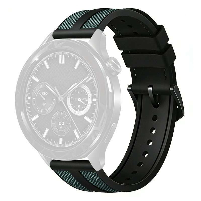 22mm xDfind Flame Hybrid Nylon Braid Silicone Watch Band(Blue)
