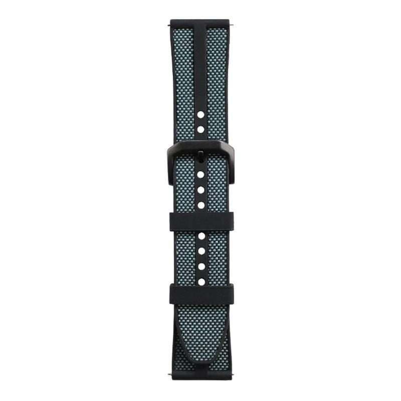 22mm xDfind Flame Hybrid Nylon Braid Silicone Watch Band(Blue)