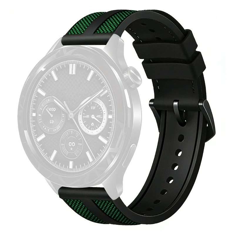 22mm xDfind Flame Hybrid Nylon Braid Silicone Watch Band(Green)