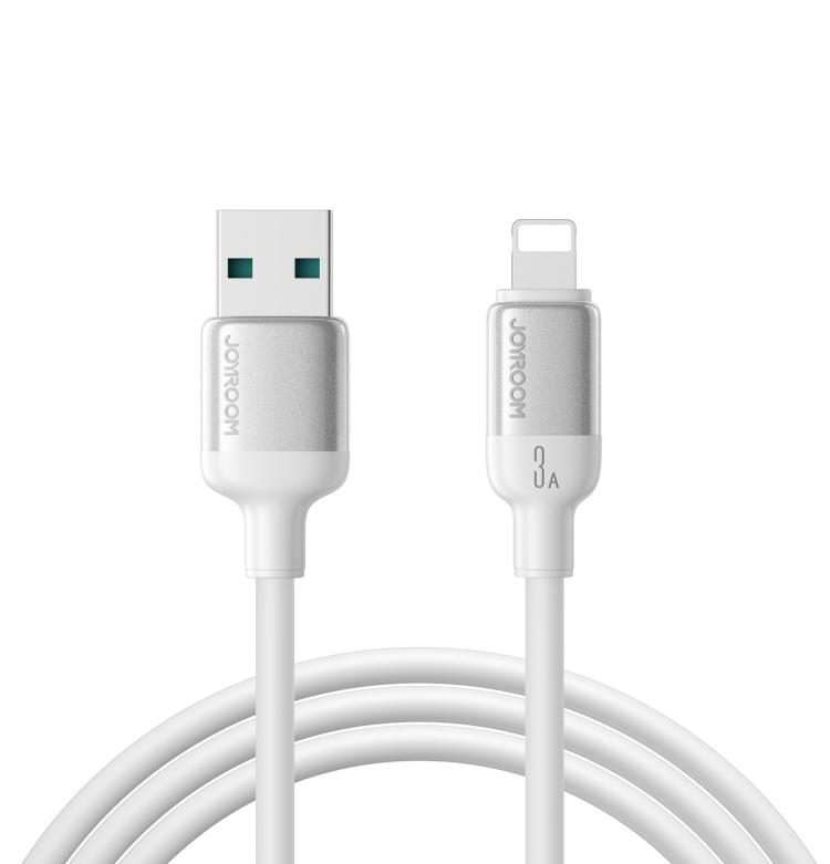 JOYROOM S-A62 Lively Series 3A USB-A to 8 Pin Fast Charging Data Cable, Length: 1.2m(White)