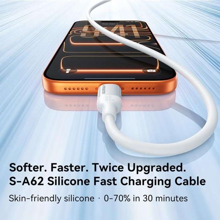 JOYROOM S-A62 Lively Series 3A USB-A to 8 Pin Fast Charging Data Cable, Length: 1.2m(White)