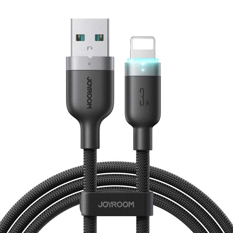 JOYROOM S-A63 StarWay Series 1.2m 3A USB-A to 8 Pin Auto Power-Off Fast Charging Data Cable(Black)