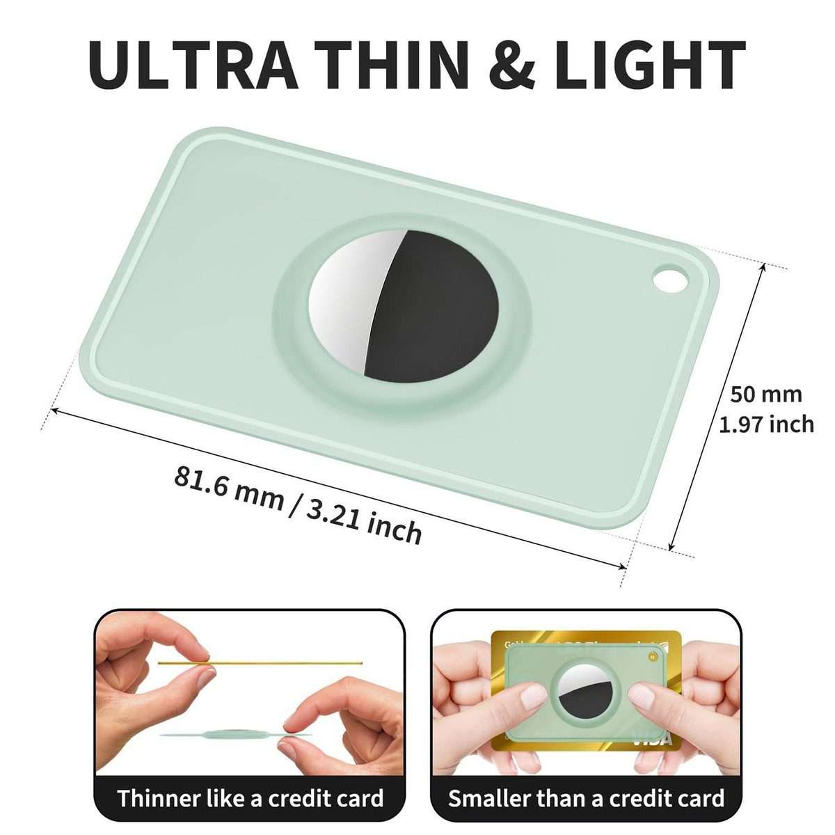 For AirTag 2nd Gen / 1st Gen XDcase Ultra-Thin Wallet Card Design TPU Protec ... (Transparent Red)