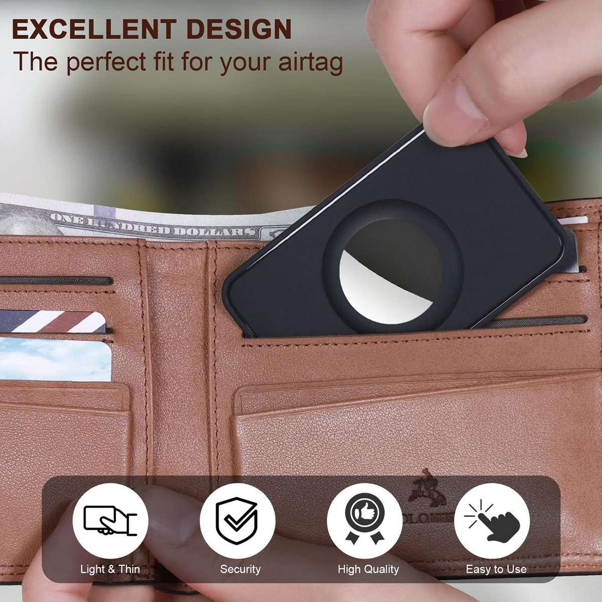 For AirTag 2nd Gen / 1st Gen XDcase Ultra-Thin Wallet Card Design TPU Protec ... (Transparent Red)