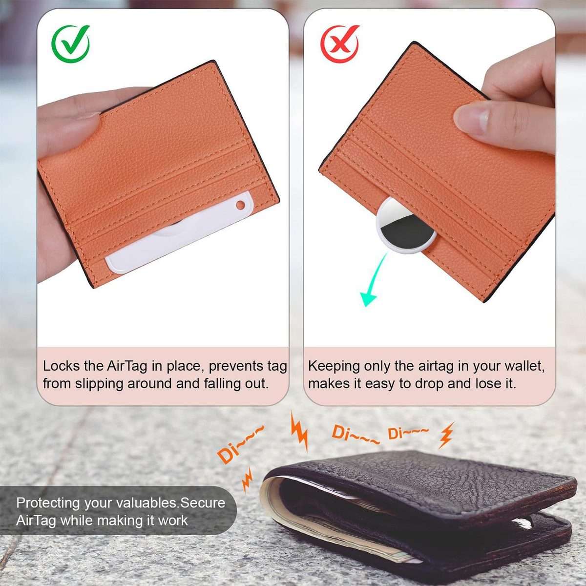 For AirTag 2nd Gen / 1st Gen XDcase Ultra-Thin Wallet Card Design TPU Protec ... (Transparent Red)
