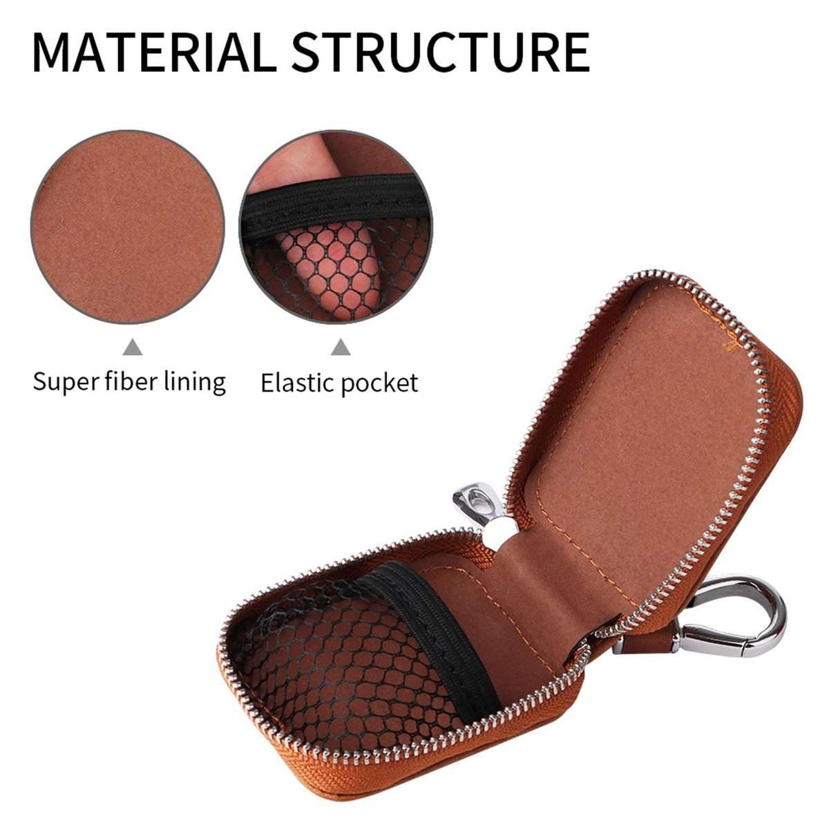 XDcase Universal PU Leather Earphone Protective Case with Hook For AirPods Pro 3 ... (Light Brown)