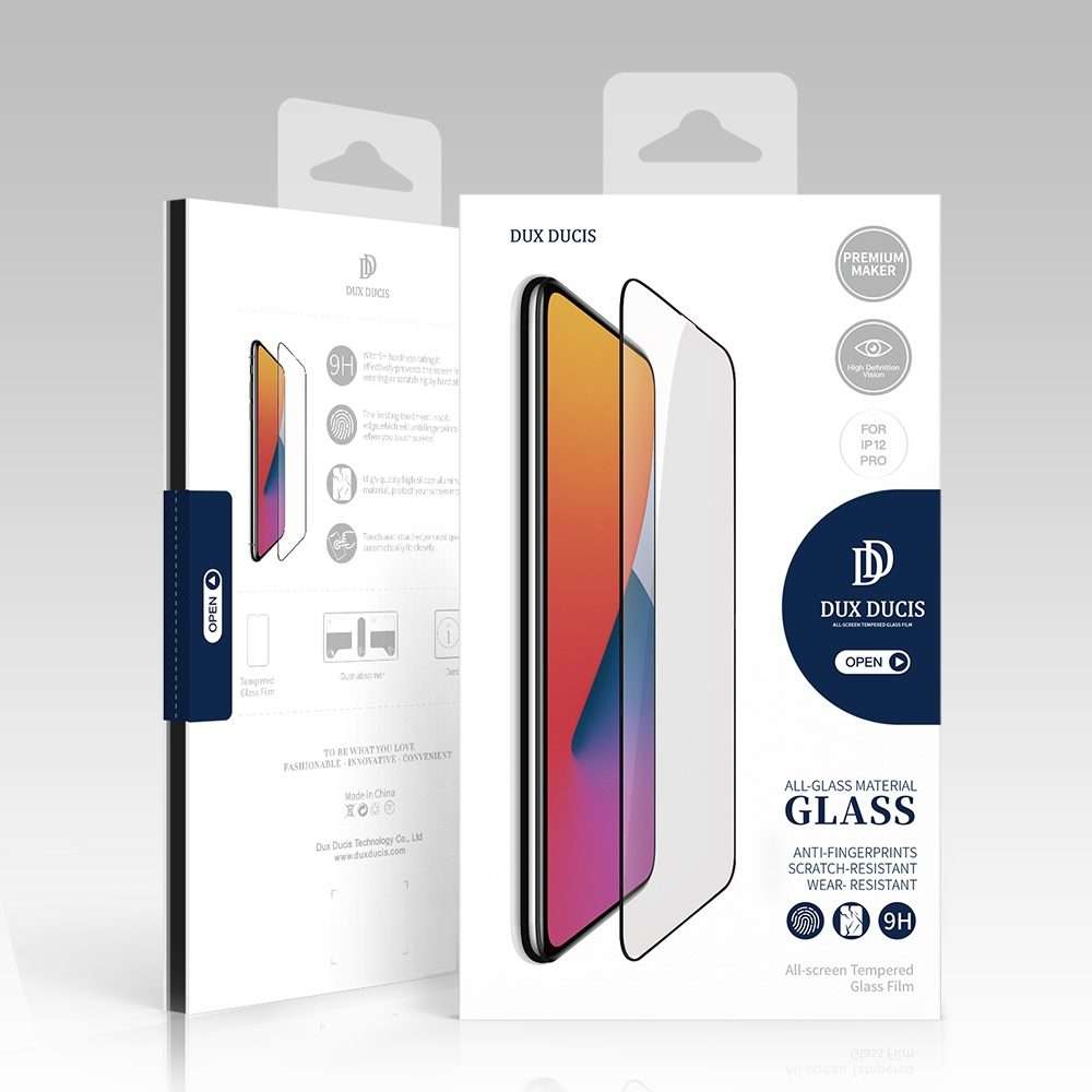 For iPhone 12 / 12 Pro DUX DUCIS 0.33mm 9H Medium Alumina HD Full Screen Tempered Glas ... (Black)