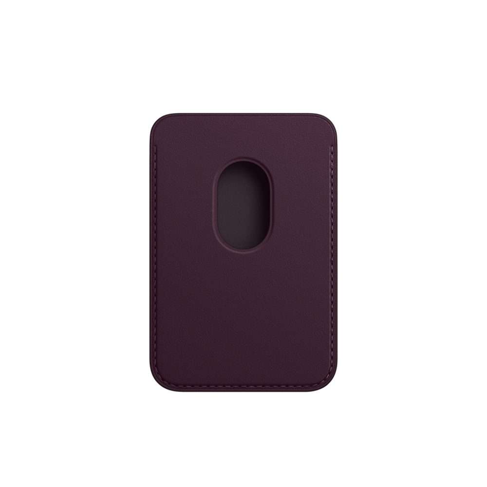 Leather Wallet Pouch Card Holder Magsafing Case for iPhone 17-12 Series (Dark Purple)