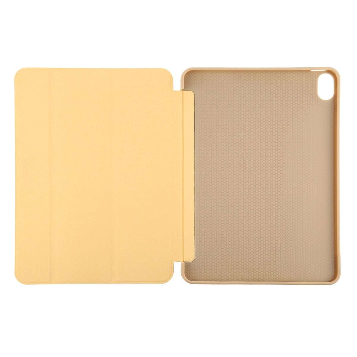 TPU Three-fold Horizontal Flip Smart Leather Case with Sleep / Wake-up Functi ... (Champagne Gold)