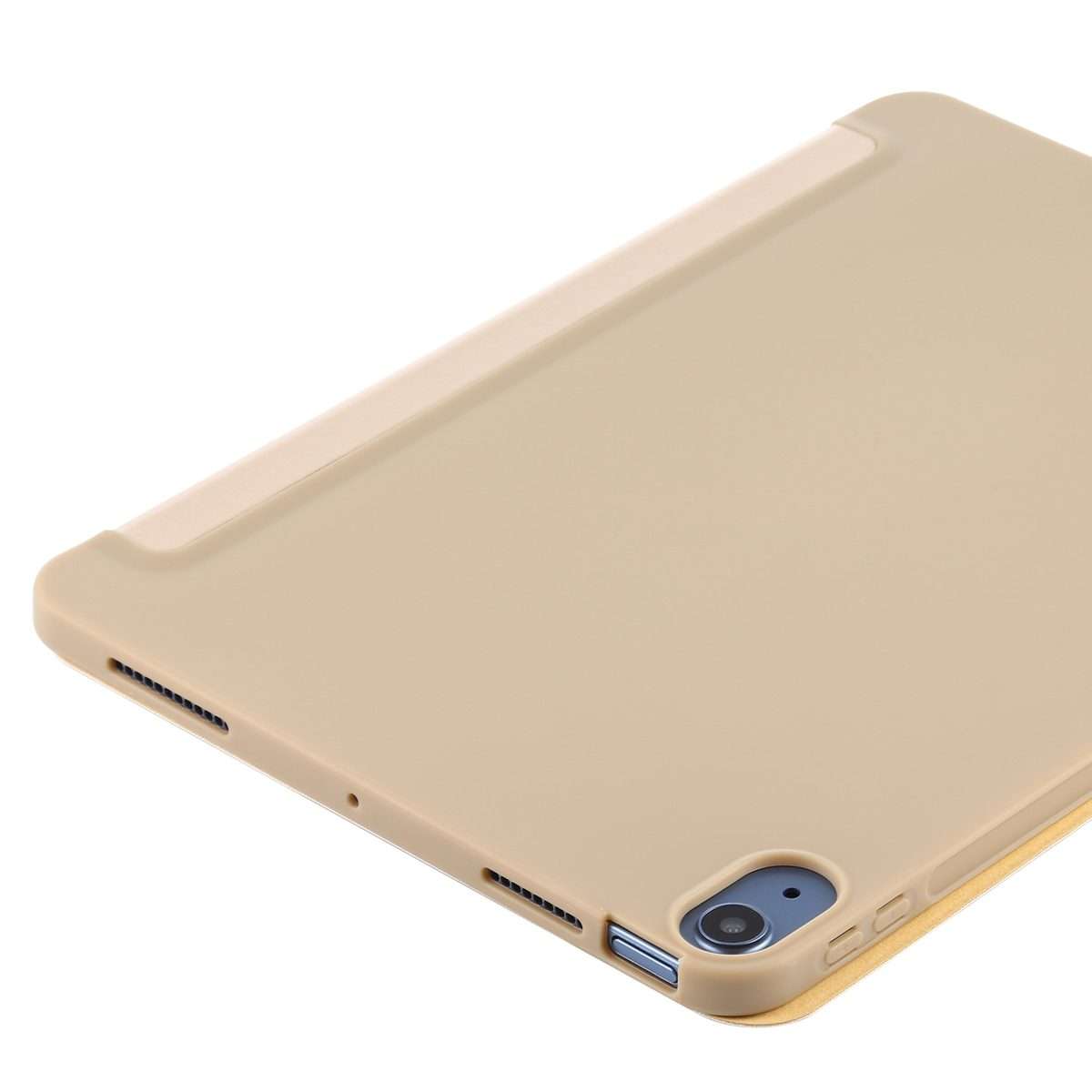 TPU Three-fold Horizontal Flip Smart Leather Case with Sleep / Wake-up Functi ... (Champagne Gold)