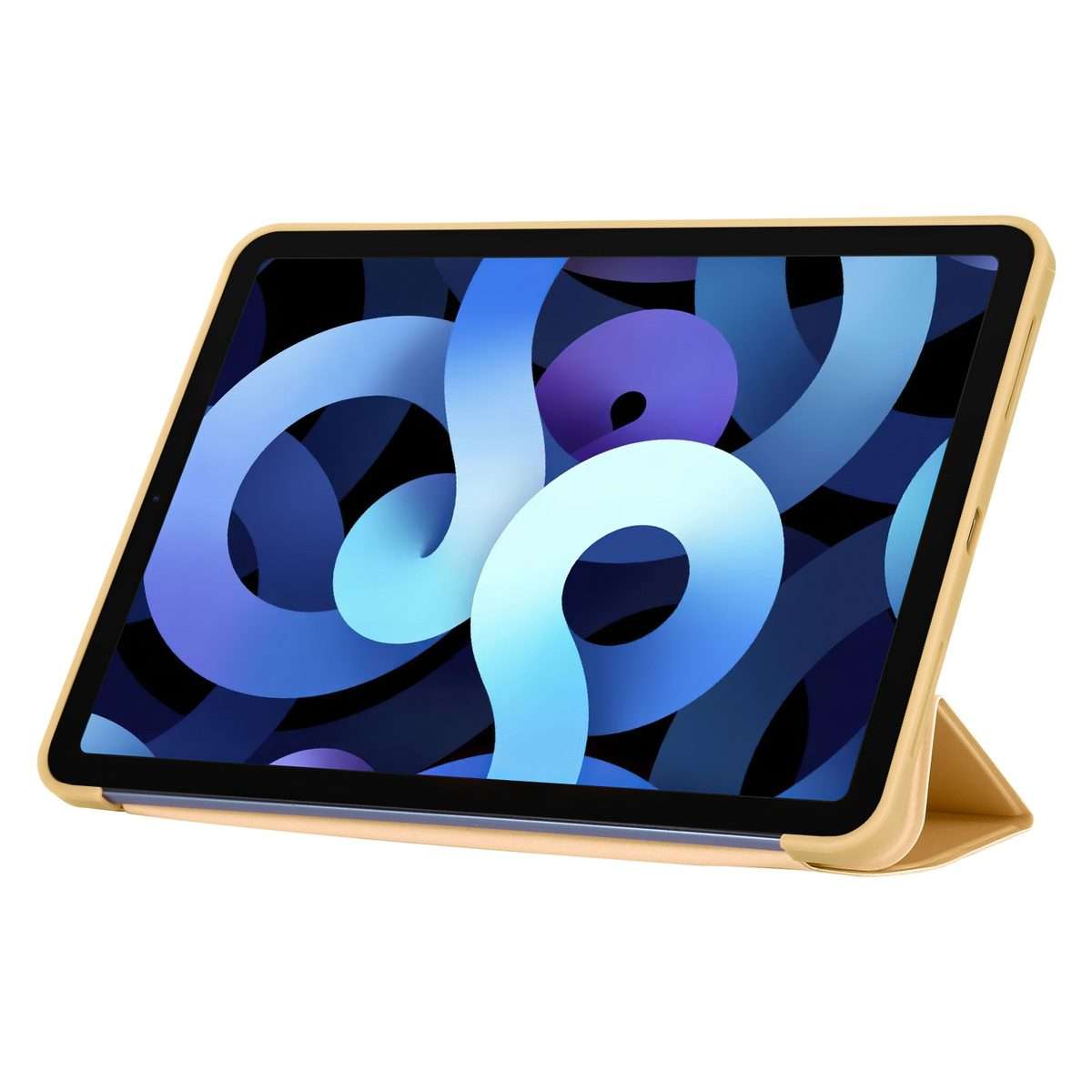 TPU Three-fold Horizontal Flip Smart Leather Case with Sleep / Wake-up Functi ... (Champagne Gold)