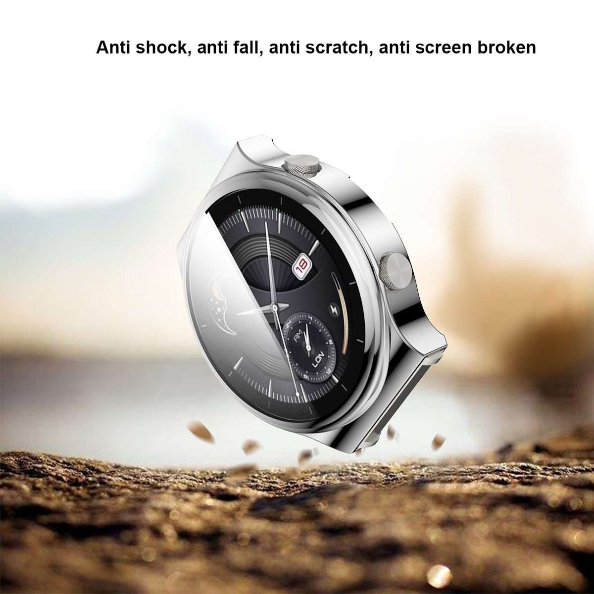 For Huawei Watch GT 2 Pro Full Coverage TPU Protective Case Cover(Silver)