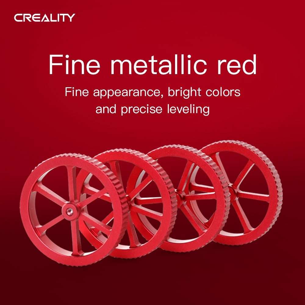 Creality Metal Red Hand Screwed Leveling Nut for Ender-3 / Ender-3 Pro / Ender-3 V2 / CR ... (Red)