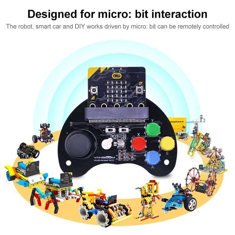 Yahboom Microbit Basic Game Handle Board, Compatible with Micro:bit V2/1.5 Board, without Micro:bi