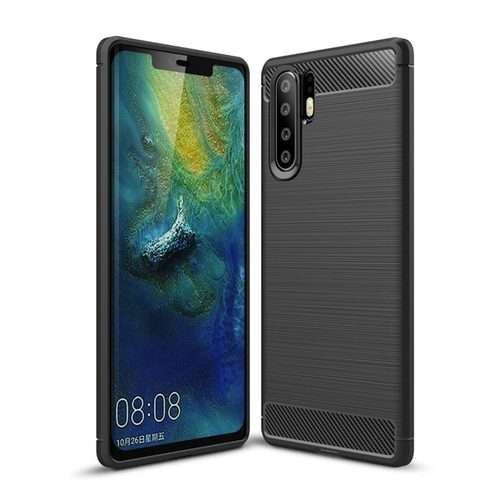 Brushed Texture Carbon Fiber Shockproof TPU Case for Huawei P30 Pro (Black)