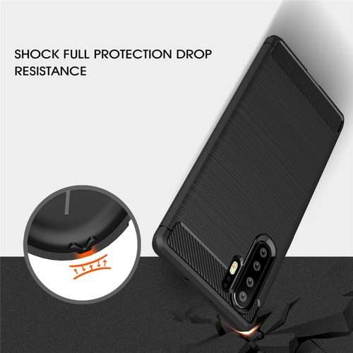 Brushed Texture Carbon Fiber Shockproof TPU Case for Huawei P30 Pro (Black)