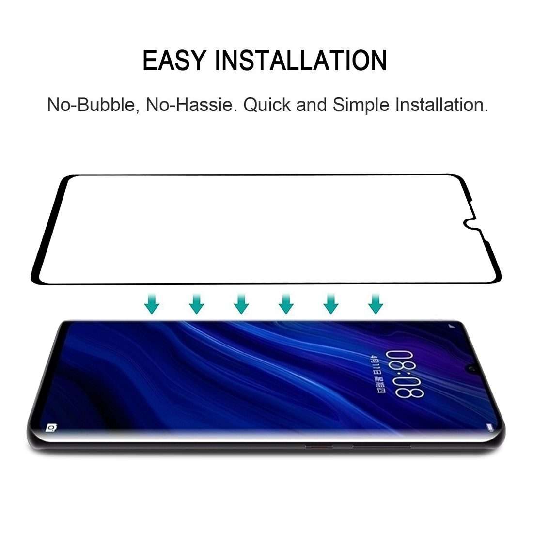 25 PCS Edge Glue 3D Full Screen Tempered Glass Film for Huawei P30 Pro
