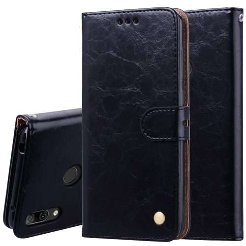 Business Style Oil Wax Texture Horizontal Flip Leather Case for Huawei Y7 (2019), with ... (Black)