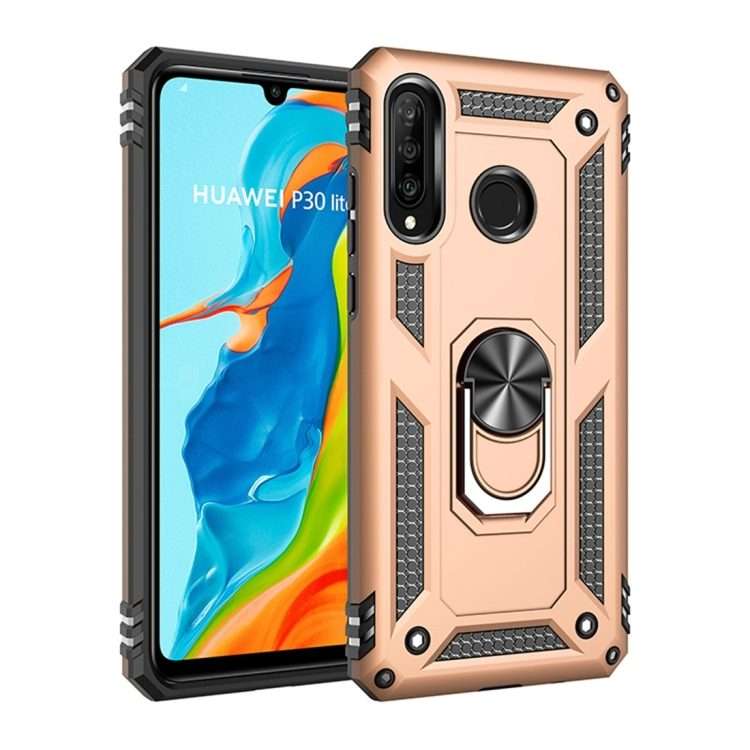 Armor Shockproof TPU + PC Protective Case for Huawei P30 Lite, with 360 Degree Rotation ... (Gold)