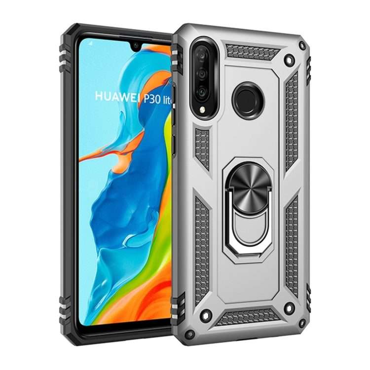 Armor Shockproof TPU + PC Protective Case for Huawei P30 Lite, with 360 Degree Rotati ... (Silver)