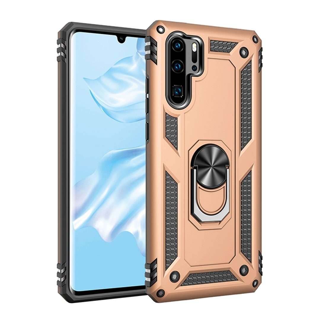 Armor Shockproof TPU + PC Protective Case for Huawei P30 Pro, with 360 Degree Rotation ... (Gold)