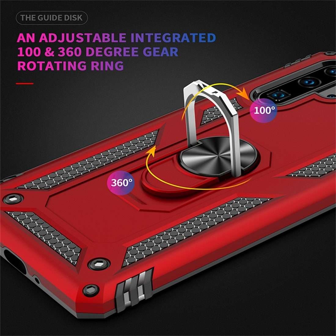 Armor Shockproof TPU + PC Protective Case for Huawei P30 Pro, with 360 Degree Rotation ... (Blue)