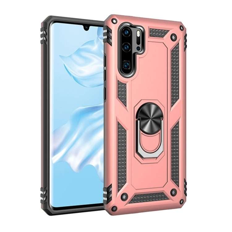 Armor Shockproof TPU + PC Protective Case for Huawei P30 Pro, with 360 Degree Rota ... (Rose Gold)
