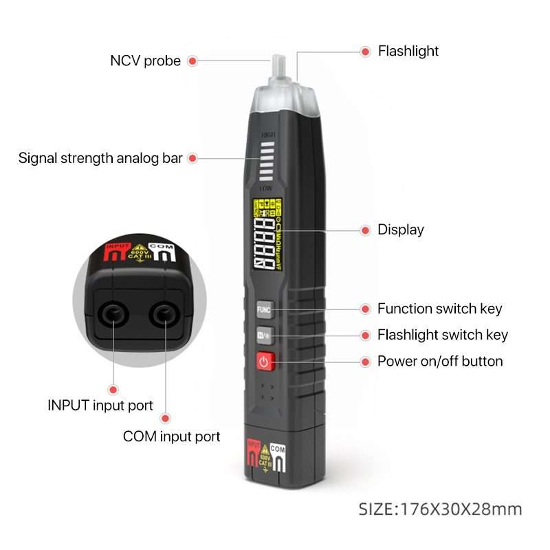 HABOTEST HT122 Multi-function Phase Sequence Digital Multimeter Smart Electricity Test Pen