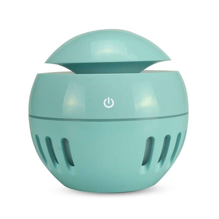 Wood Grain USB Hollowed-out Humidifier Seven Color Aromatherapy Lamp Automatic Alco ... (Sky Blue)