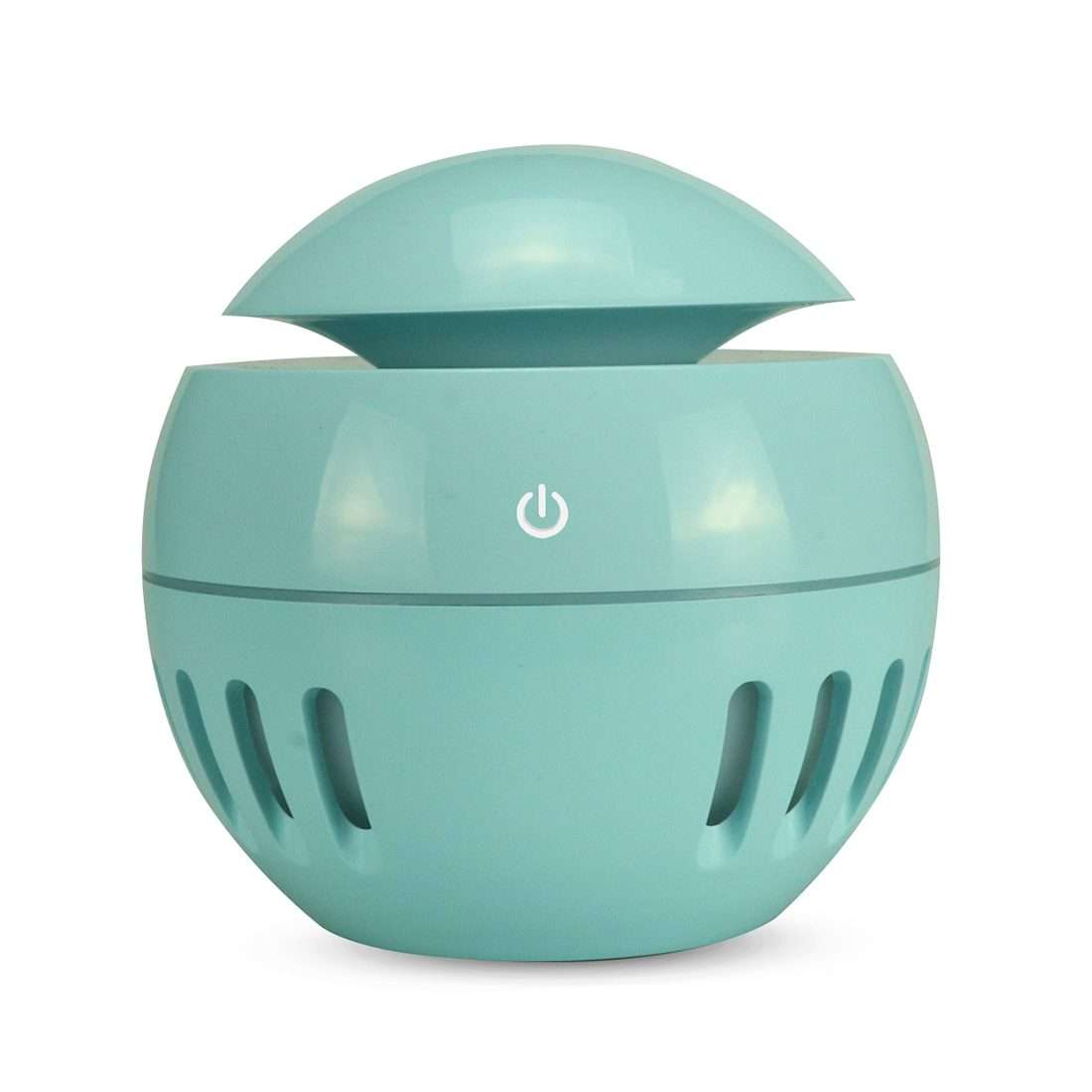 Wood Grain USB Hollowed-out Humidifier Seven Color Aromatherapy Lamp Automatic Alco ... (Sky Blue)