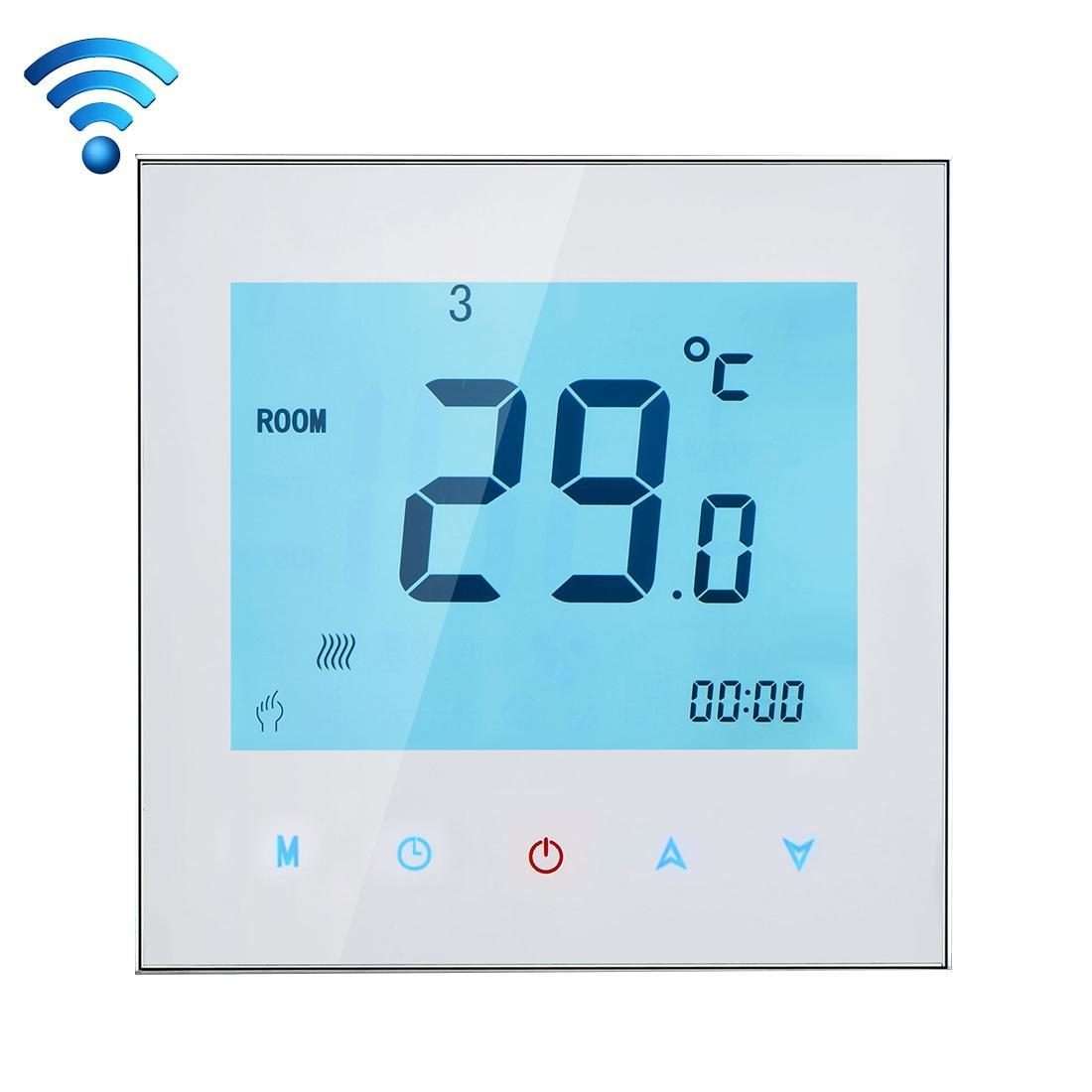 BHT-1000-GB-WIFI 16A Load Electronic Heating Type Touch LCD Digital WiFi Heating Room ... (White)