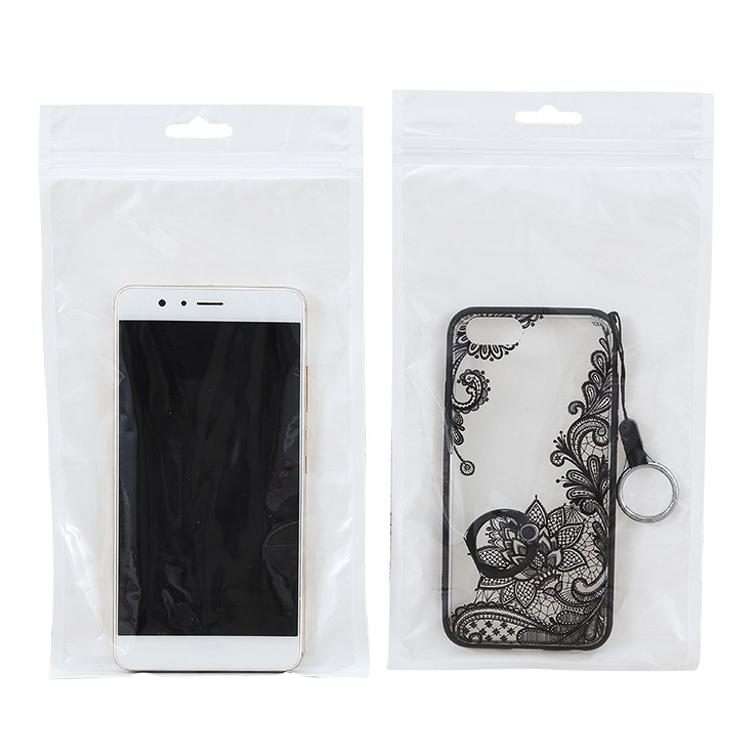 100 PCS 32cm x 45cm Hang Hole Clear Front White Pearl Jewelry Zip Lock Packaging Bag, Custom Print