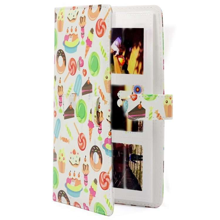 Dessert Pattern 3 inch DIY PU Mini Creativity Insert Type 32 Pages Exquisite Photo Album for Polar