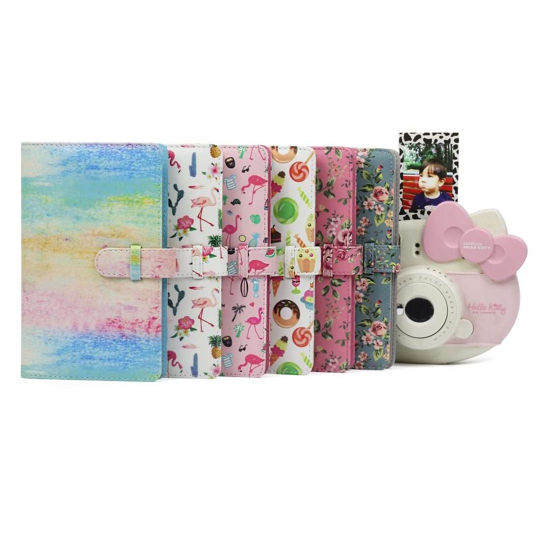 Dessert Pattern 3 inch DIY PU Mini Creativity Insert Type 32 Pages Exquisite Photo Album for Polar