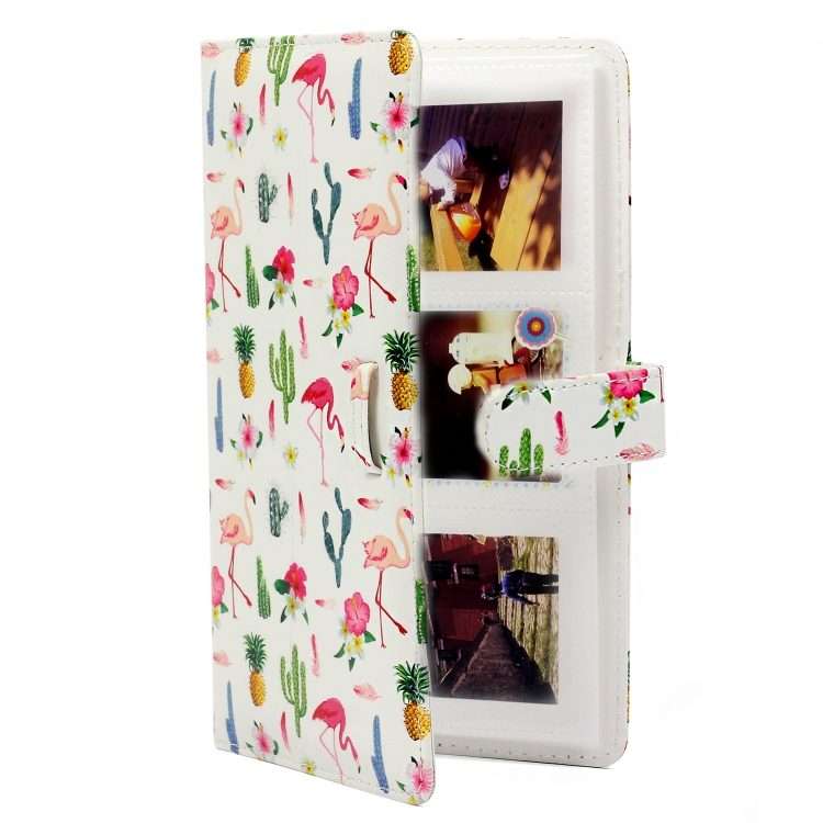 Flamingo Cactus Pattern 3 inch DIY PU Mini Creativity Insert Type 32 Pages Exquisite Photo Album f