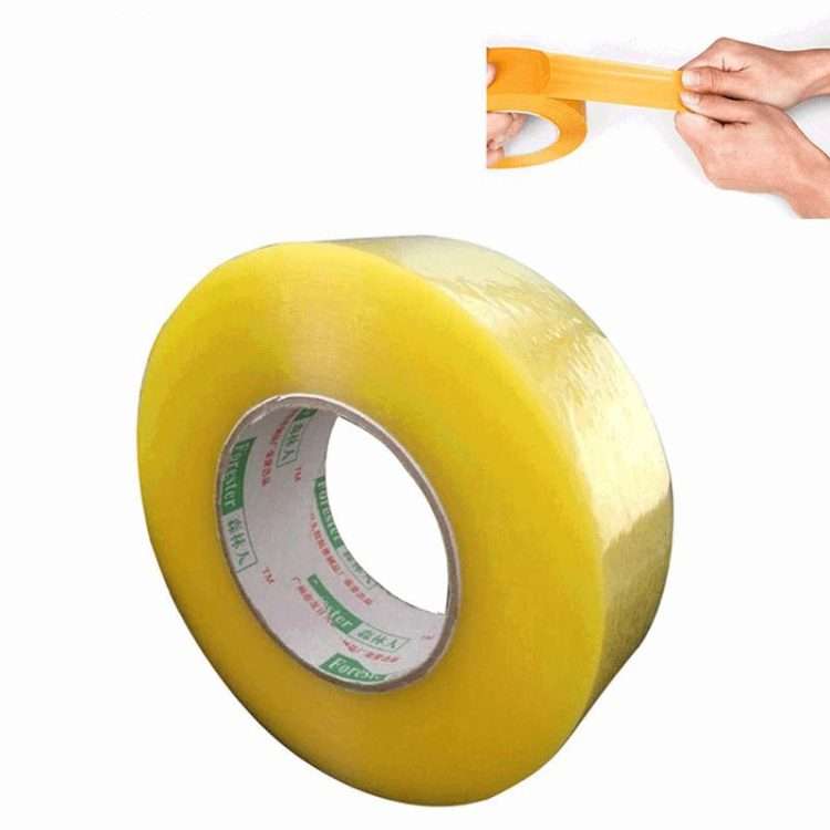 55mm Width 32mm Thickness Package Sealing Packing Tape Roll Sticker(Transparent Yellow)