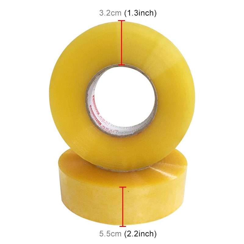 55mm Width 32mm Thickness Package Sealing Packing Tape Roll Sticker(Transparent Yellow)