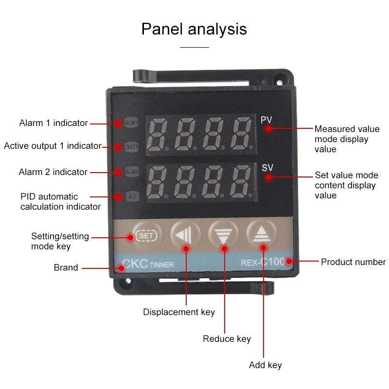 11000W REX-C100 Thermostat + Heat Sink + Thermocouple + SSR-100 DA Solid State Module Intelligent