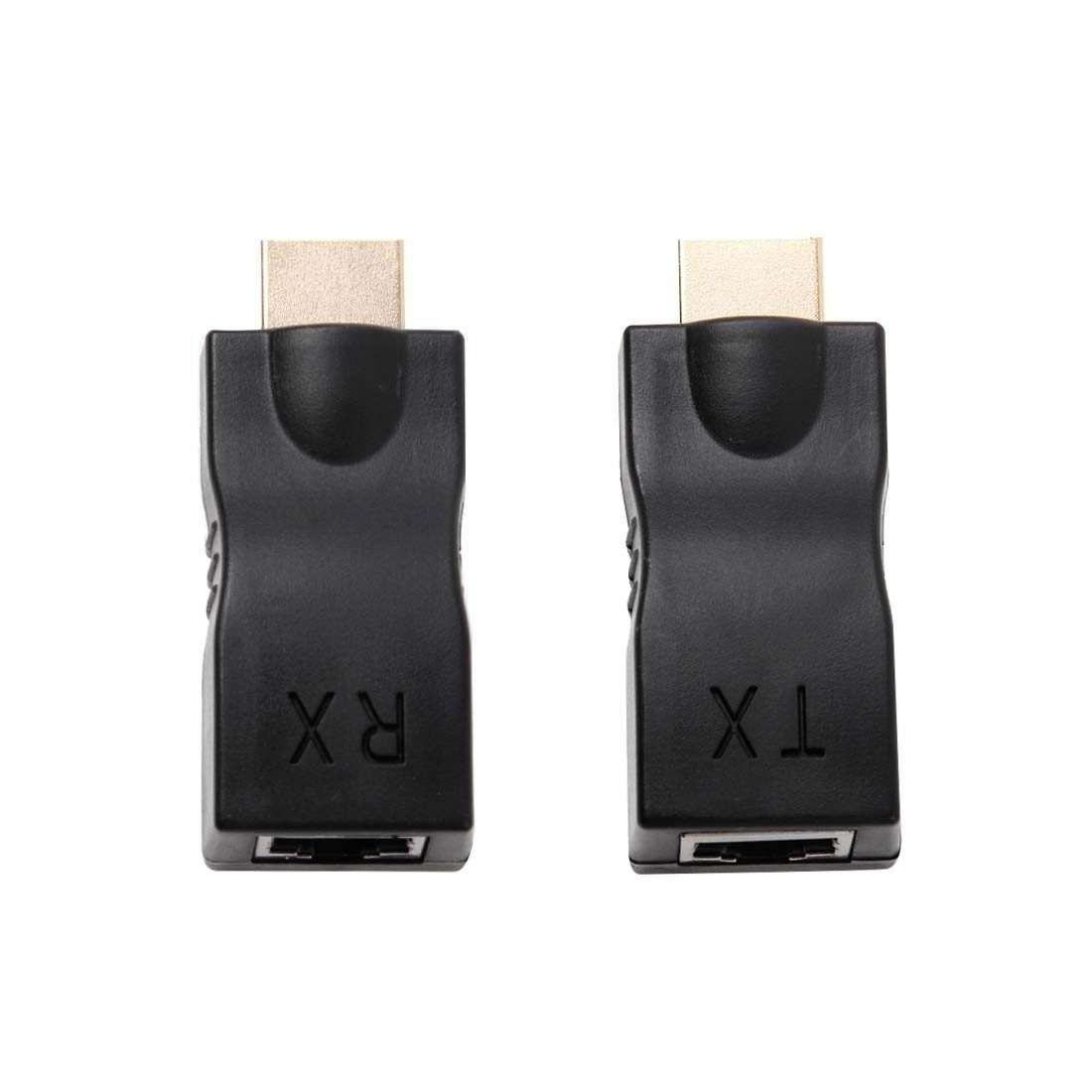 HDMI to RJ45 Extender Adapter (Receiver & Transmitter) by Cat-5e/6 Cable, Support HDCP ... (Black)
