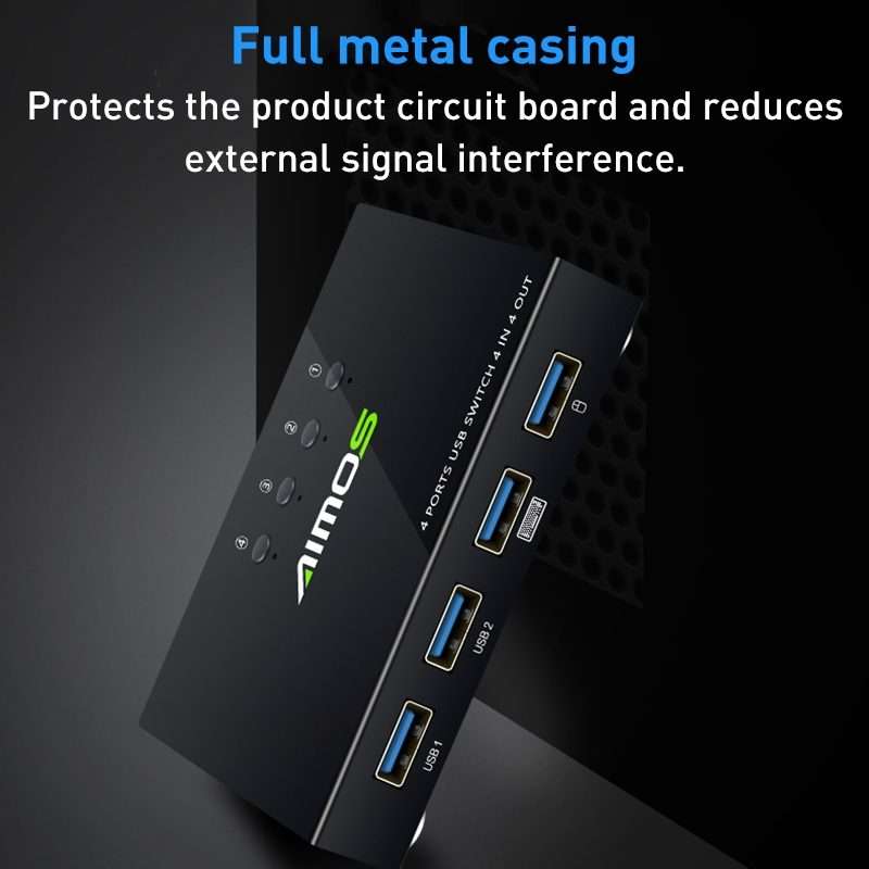 AIMOS AM-KM404K USB2.0 4 In 4 Out Switcher