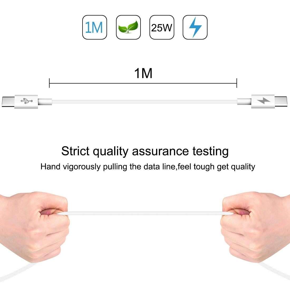 HAWEEL 25W 3A Type-C / USB-C to Type-C / USB-C PD Fast Charging Data Cable, Length: 1m