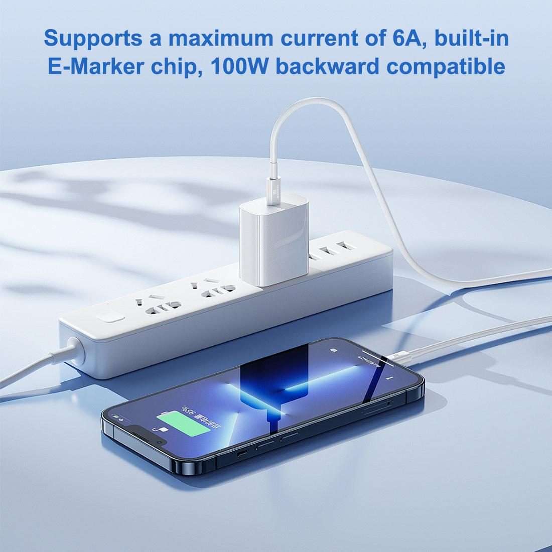 HAWEEL 100W 6A USB-C / Type-C to USB-C / Type-C Fast Charging Data Cable, Length: 1.52m