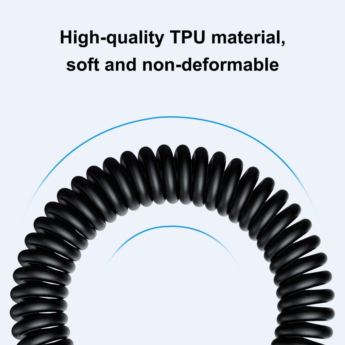 HAWEEL 1m 5A USB-C / Type-C to USB-C / Type-C Retractable Coiled PD Fast Charging Cable
