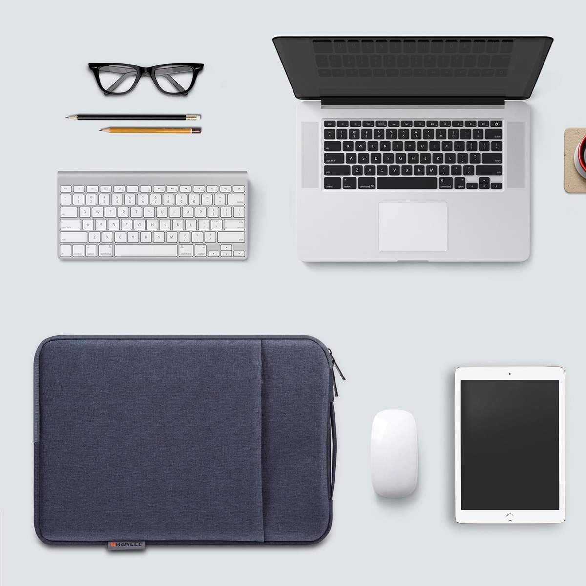 HAWEEL Laptop Sleeve Case Zipper Briefcase Bag with Handle for 14-15 inch Laptop(Gray Blue)